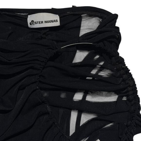 Ester Manas mesh asymmetric cut out hip skirt - Picture 2 of 5